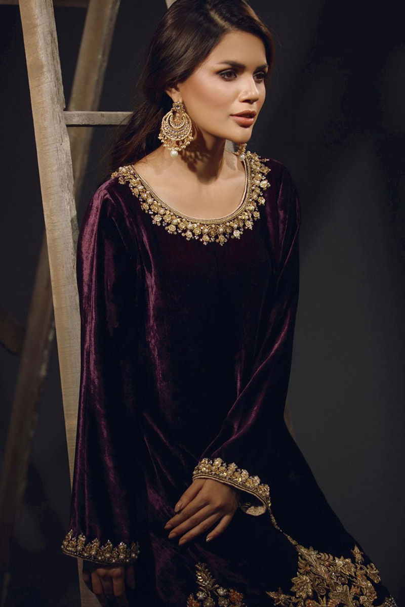 Velvet suits with plazo Clearance