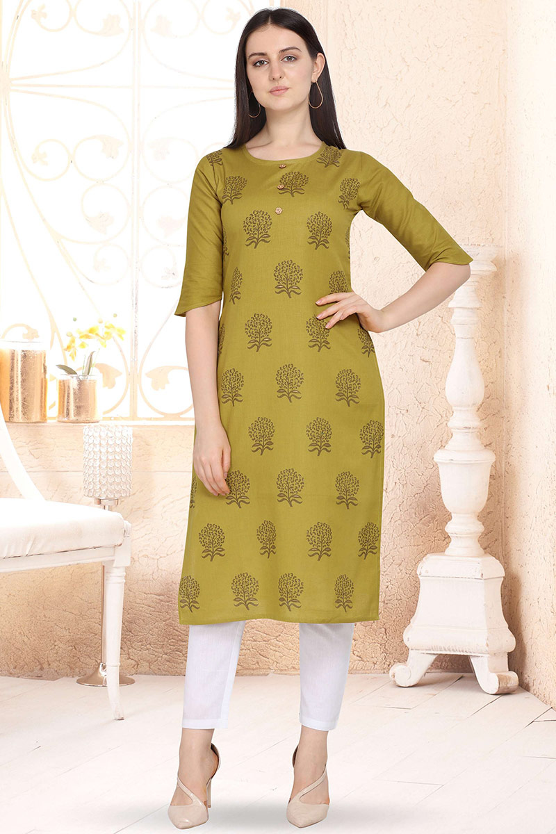 olive green kurtis