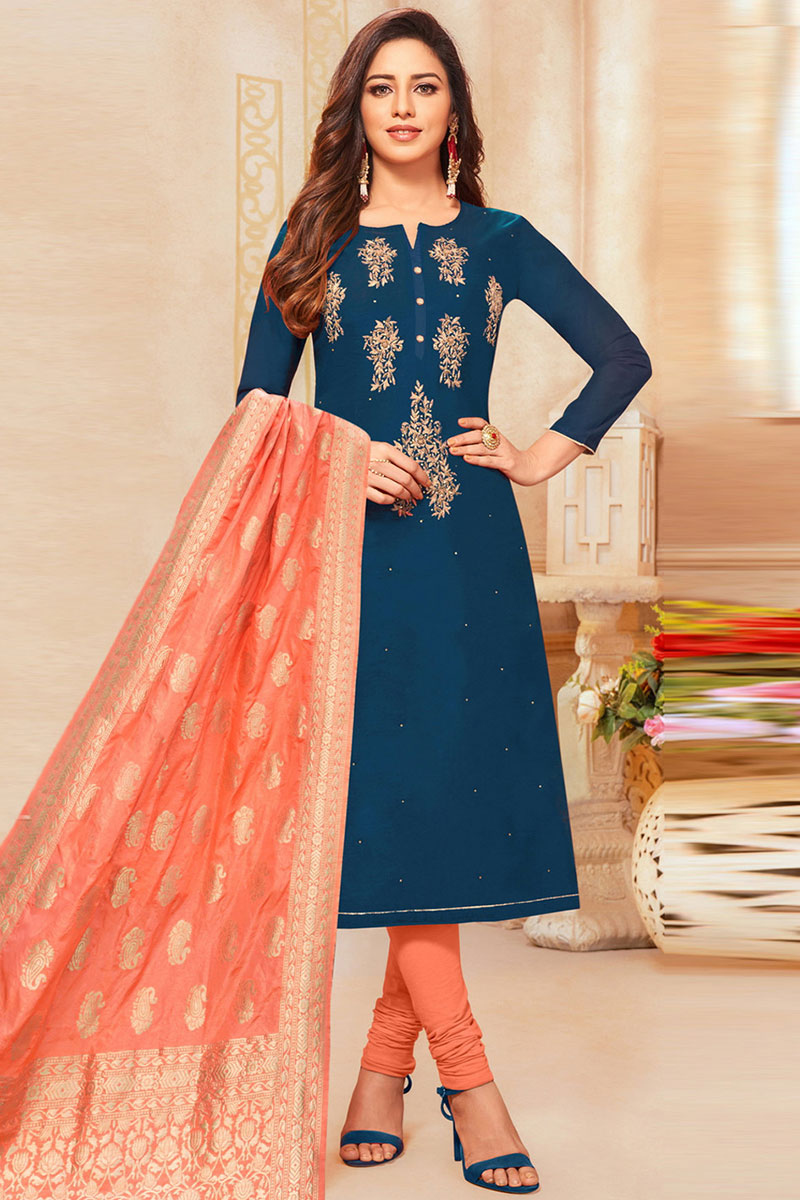 Raw silk churidar materials clearance