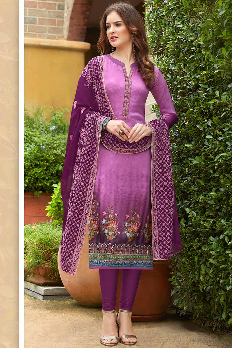 purple churidar dress