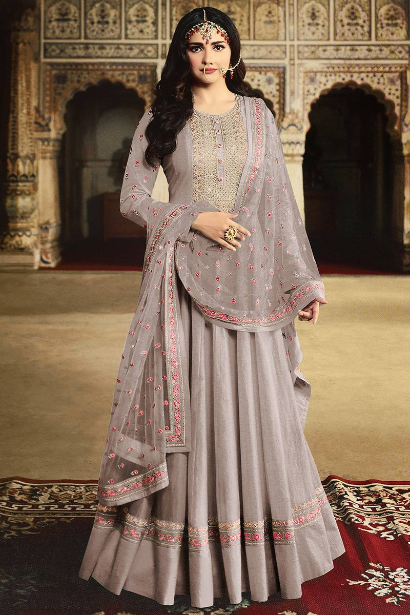 lilac anarkali