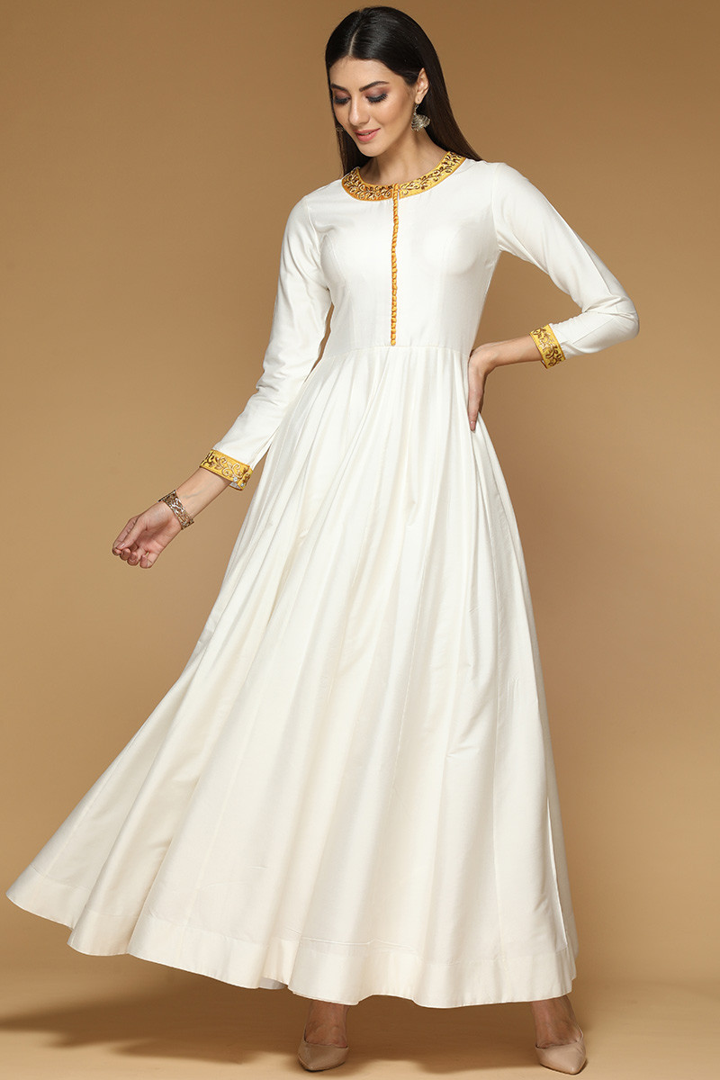 anarkali dress in white