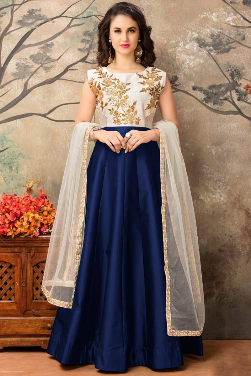 Taffeta silk anarkali