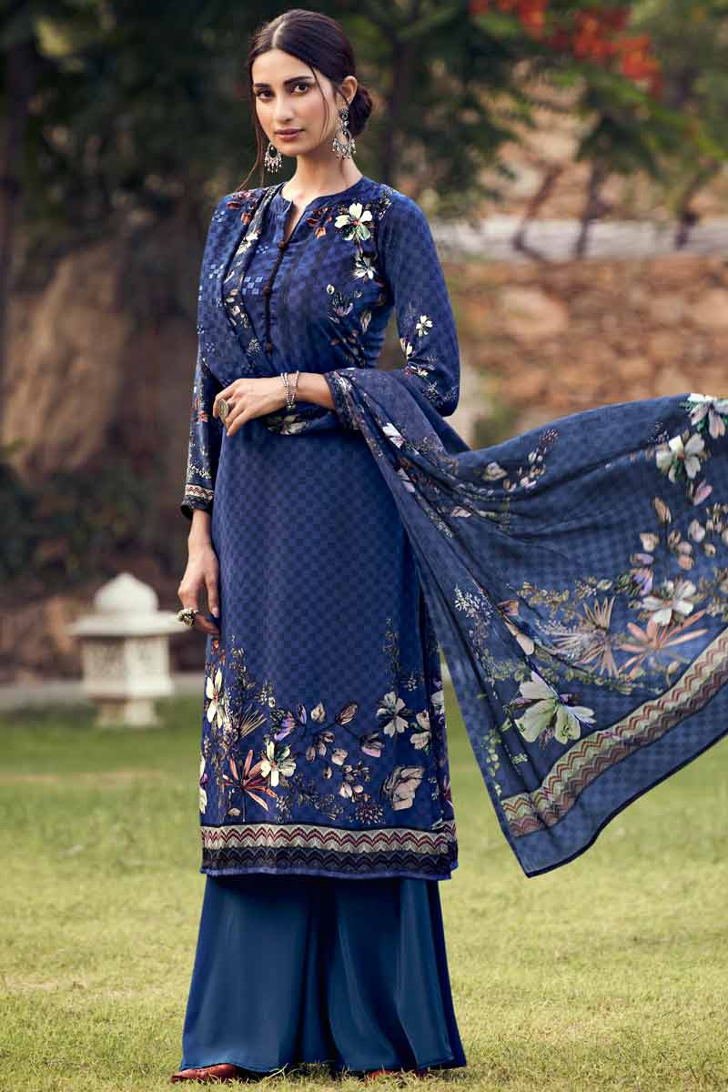 royal blue palazzo suit