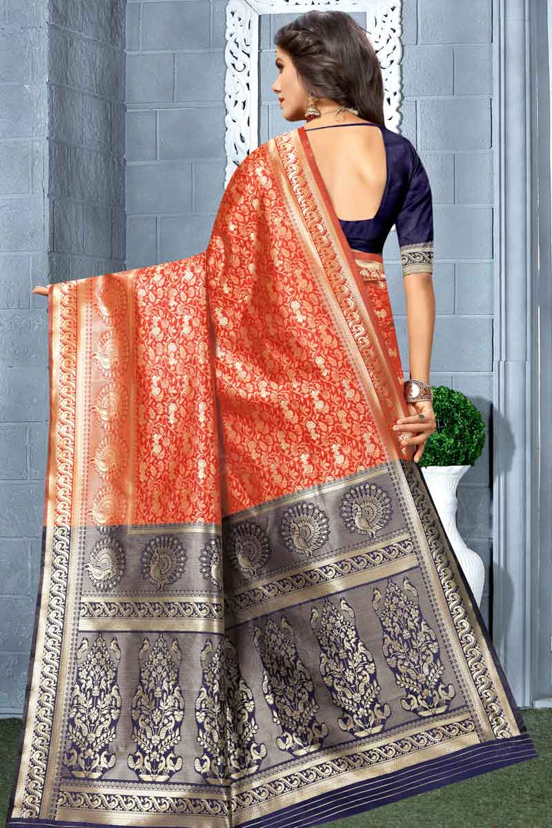 Buy Rust Color Kanchipuram Silk Saree With Silk Blouse Online Sarv01850 Andaaz Fashion At ups, we make shipping easy. rust color kanchipuram silk saree with silk blouse