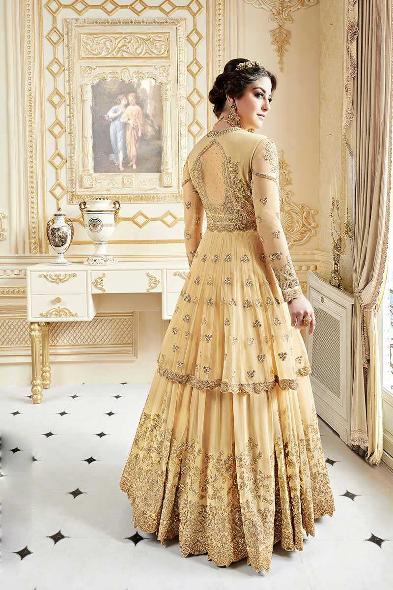 Peach yellow color dress Outlet
