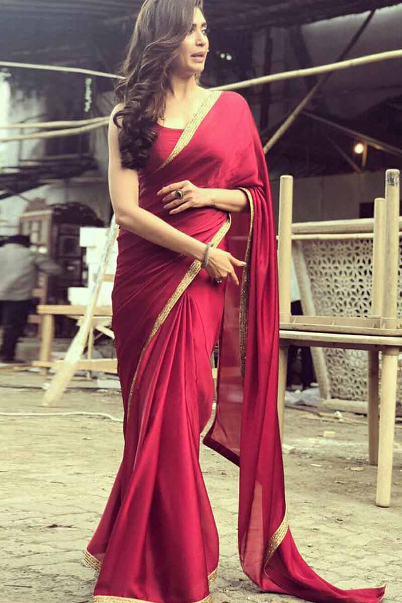 Maroon Saree Contrast Blouse | Silk Saree Matching Blouses