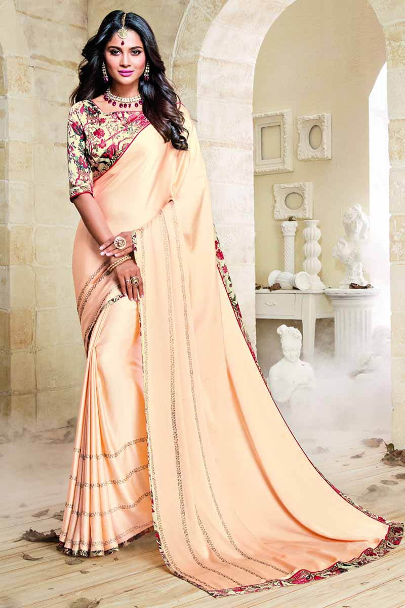 Light colour saree online clearance
