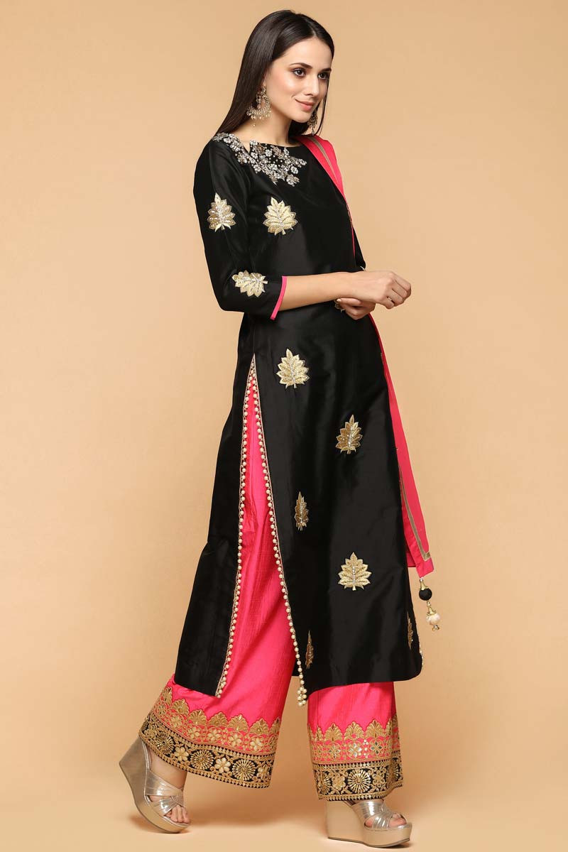 Idalia Salwar Suits and Sets  Buy Idalia Black Kurta With Palazzo Pants  Online  Nykaa Fashion