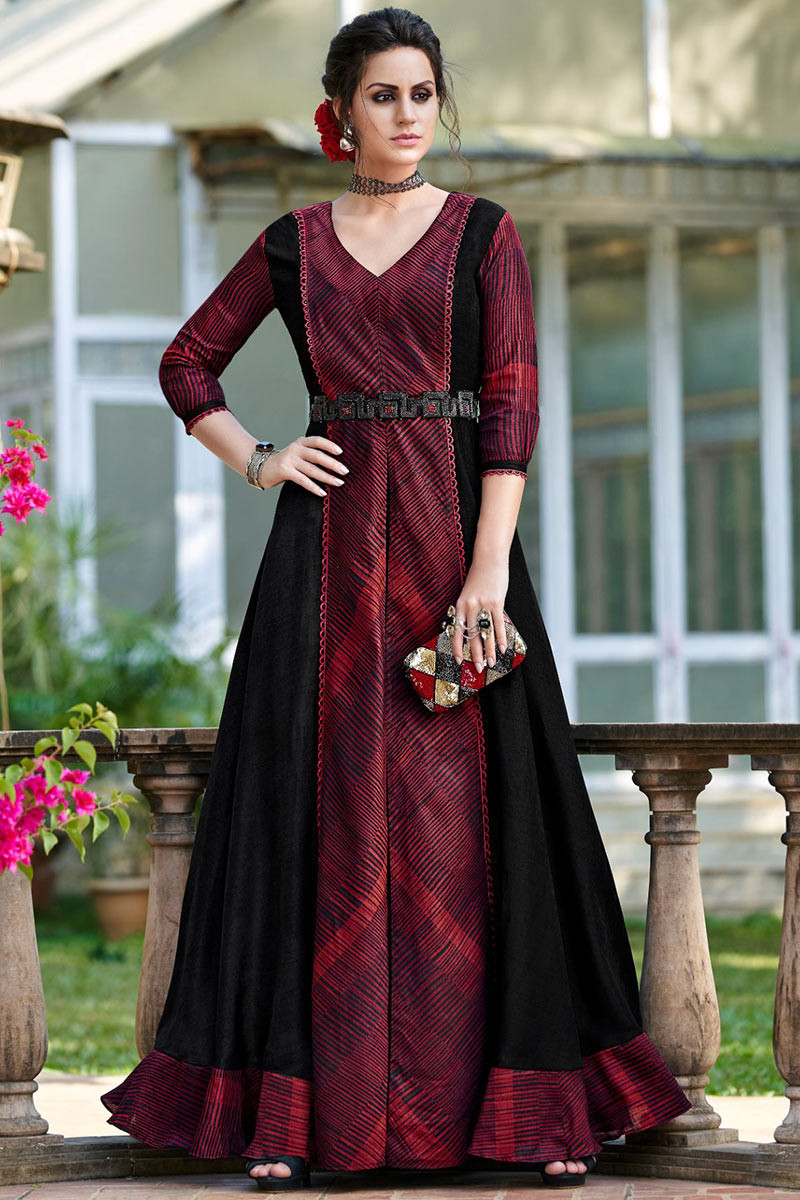 black colour anarkali dress