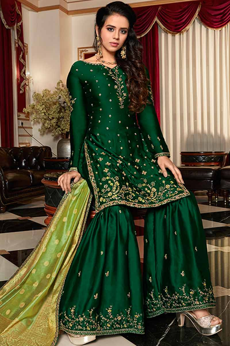 sharara suit in silk