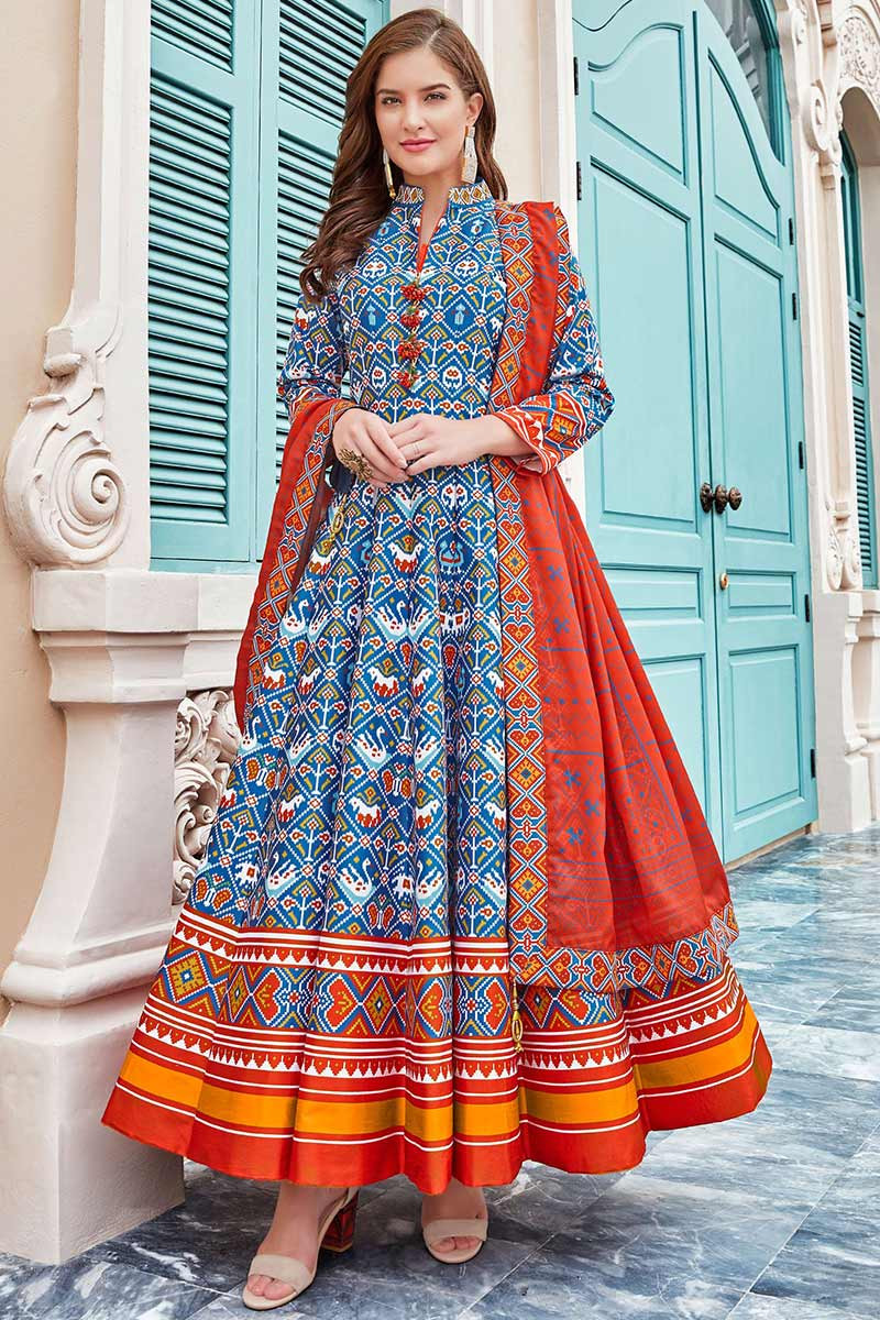 printed anarkali dress