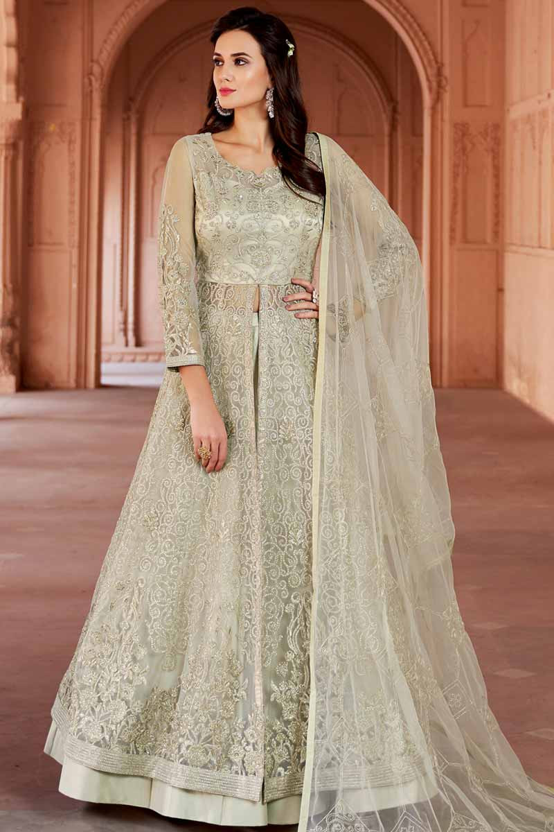 green lehenga online