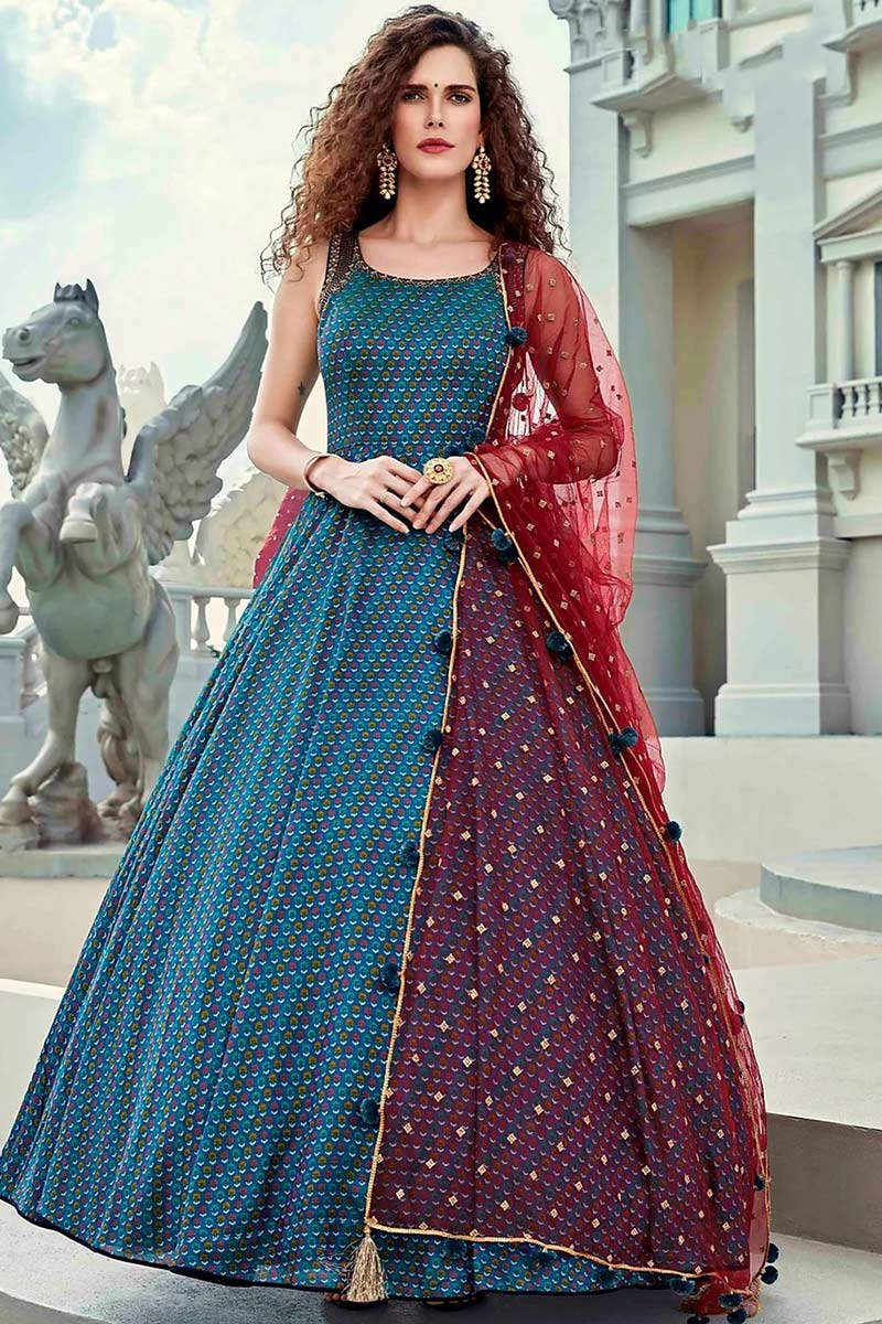 A line anarkali suit
