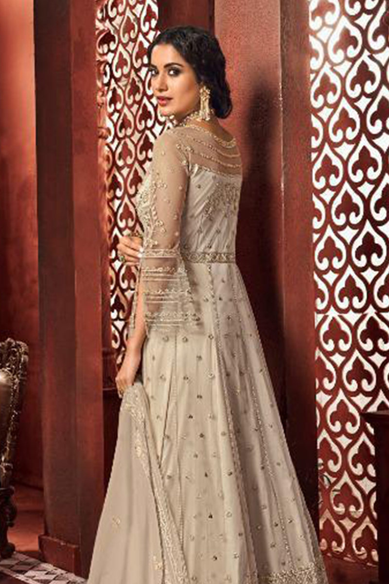 off white anarkali suits