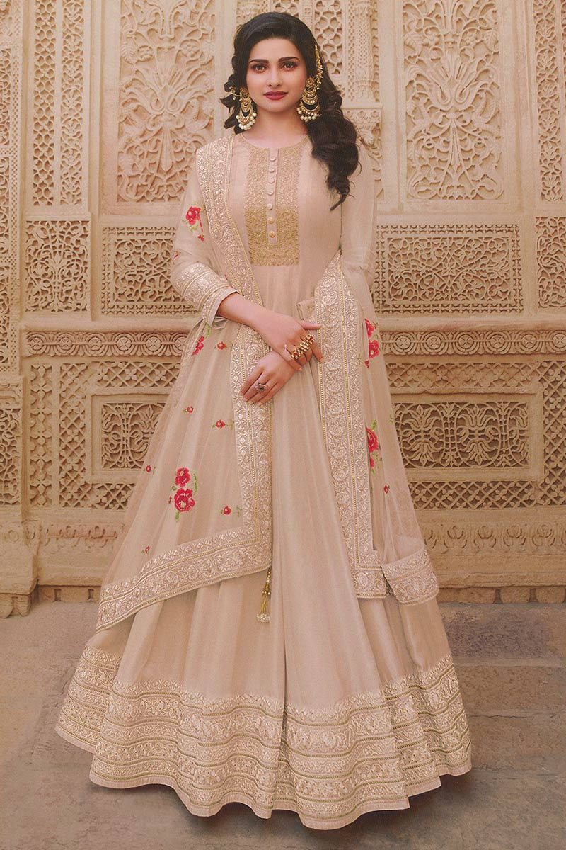 peach anarkali suits