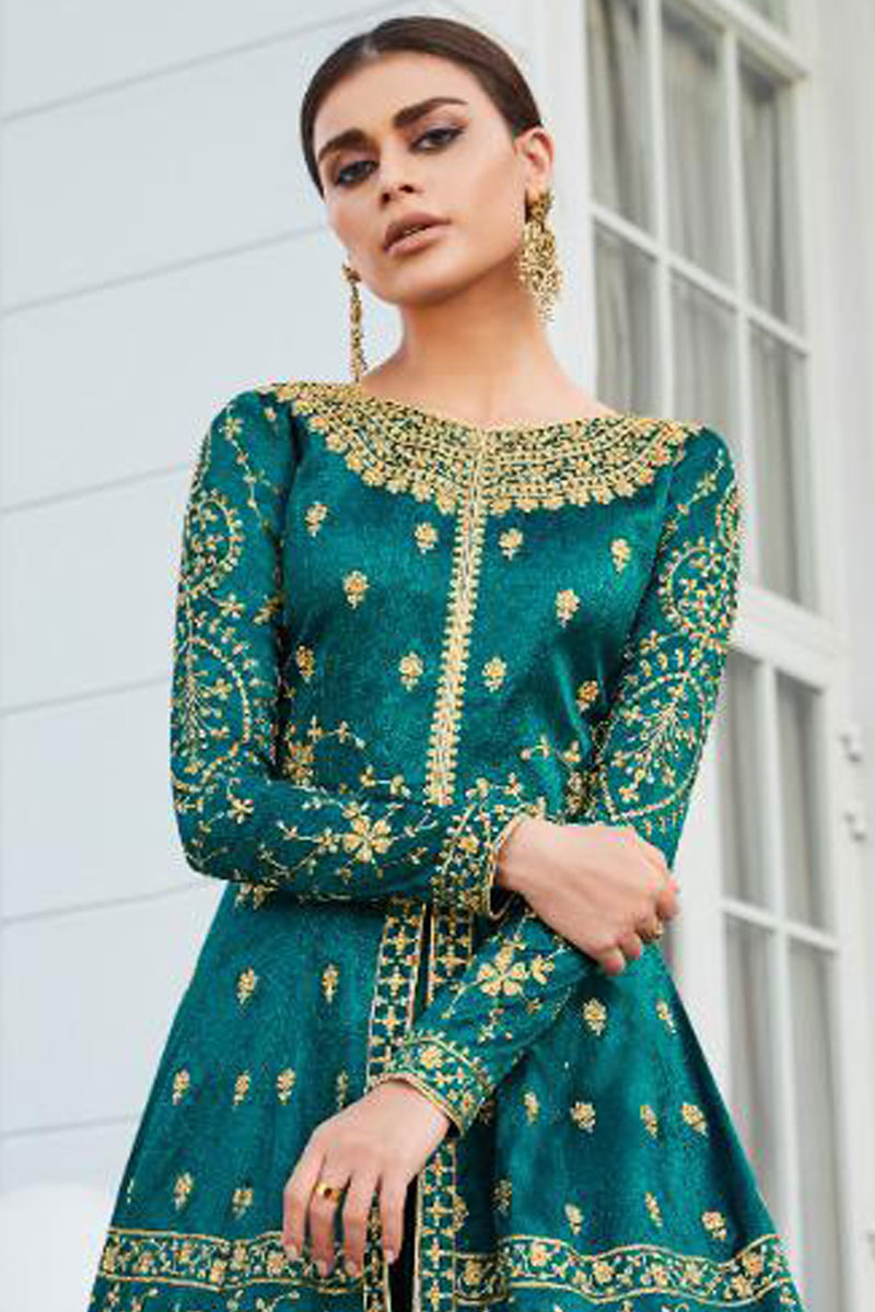 turquoise anarkali