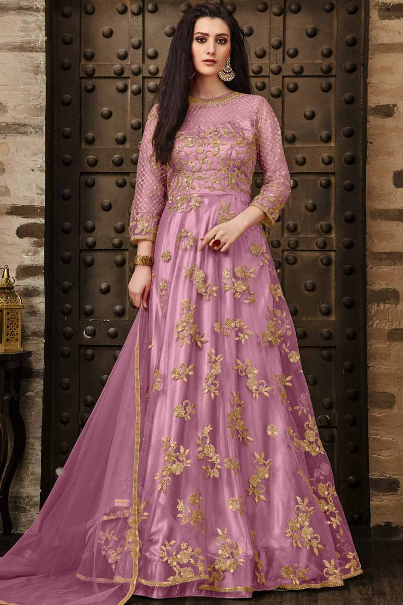 anarkali dress in net