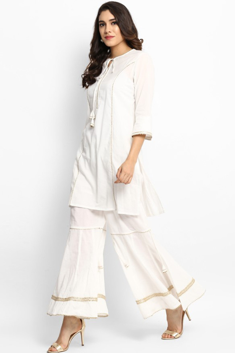 white sharara kurti