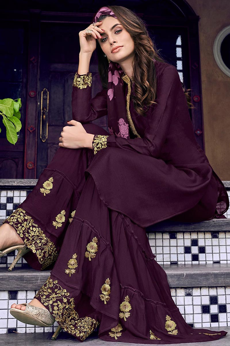 Wine color sharara Sale