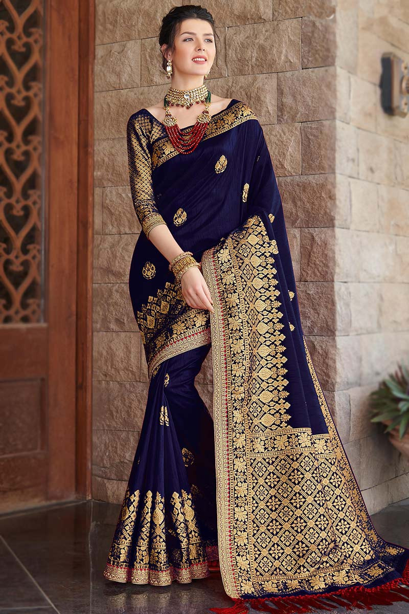 Navy Blue Color Saree