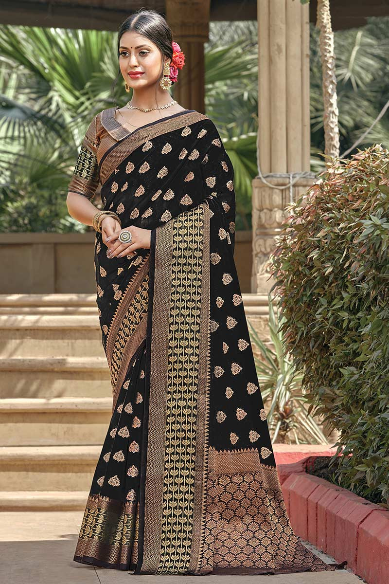 Buy Black Silk Sarees online at Best Prices in India - JOSHINDIA – Joshindia