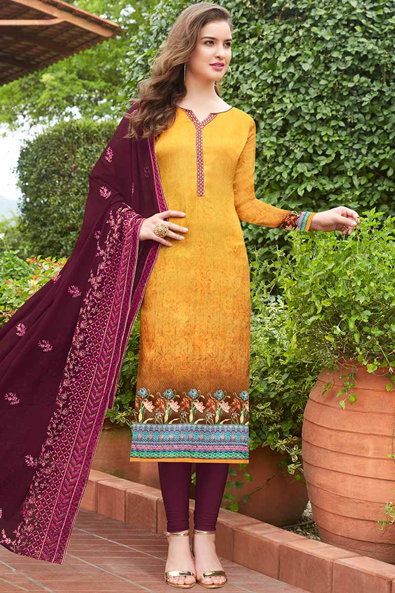 yellow churidar top