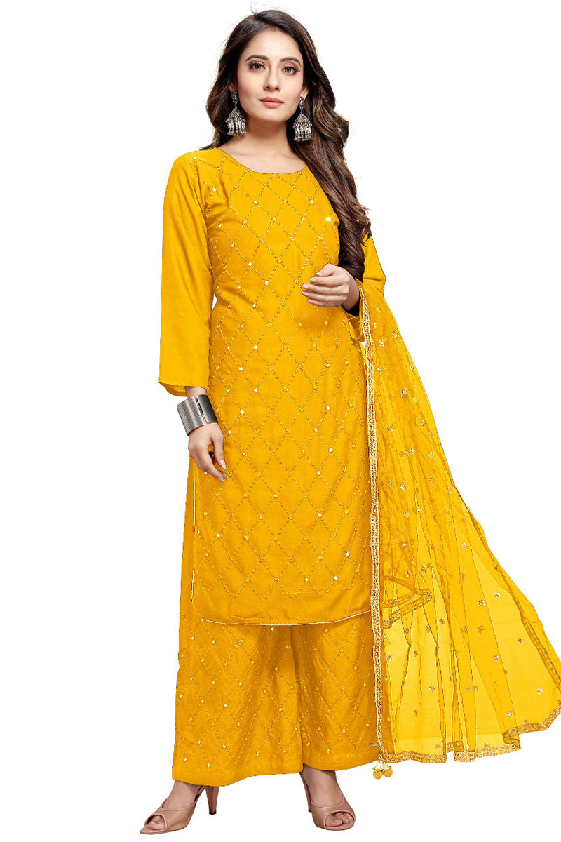 yellow palazzo suits