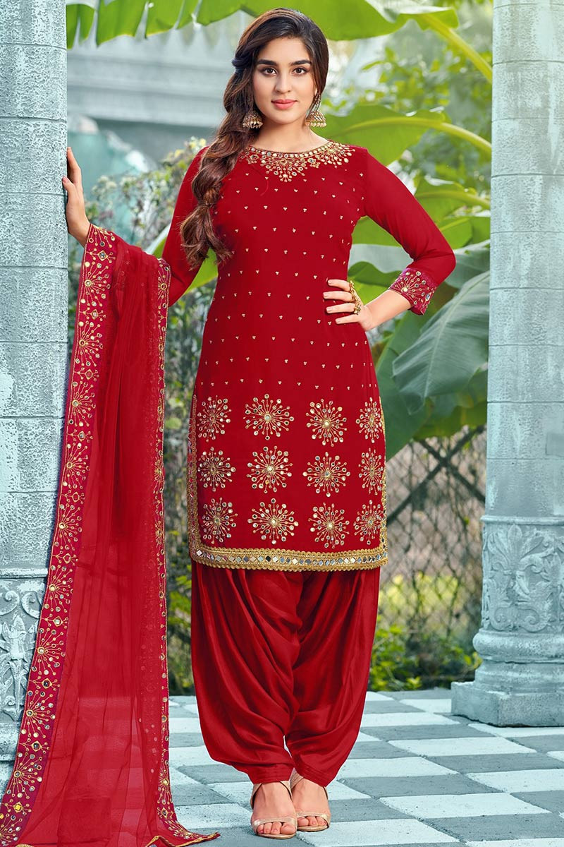 Buy online Red Cotton Straight Suit Set for women at best price at bibain   SKDSUZANI8186AW22RED