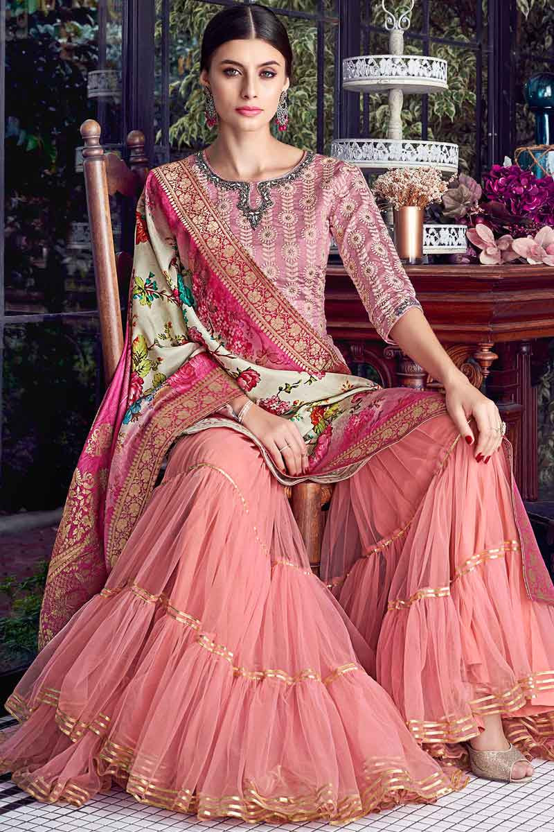 pink sharara suit online