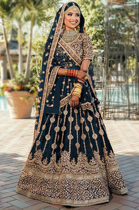 Bridal velvet lehenga design shop
