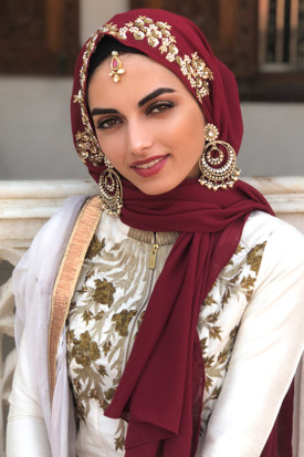 Maroon dress hijab online