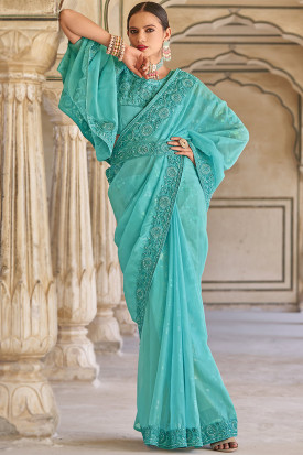 Buy Party Wear Organza Sarees Online for Women in UK