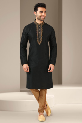 Black shop kurta kapda