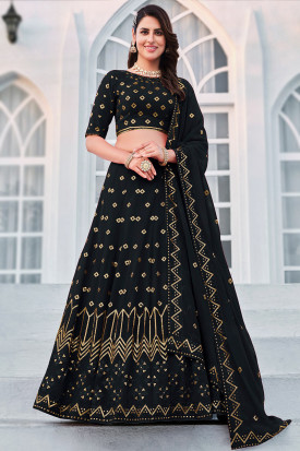 New Party Wear Lehenga Designs with Black Color –