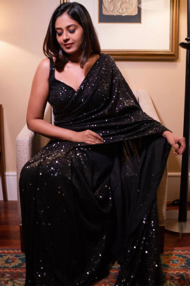 black-georgette-fancy-saree-