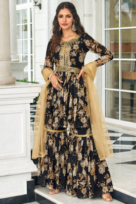 Modern Gharara Sharara Dress Cotton with Dupatta-hangkhonggiare.com.vn