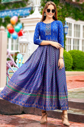 Long frock online style kurti design
