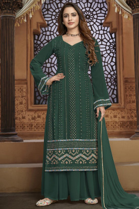 Bottle green colour sharara hotsell