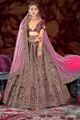 Bridal lehenga pink and purple online
