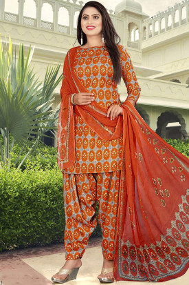 Orange colour punjabi suit top