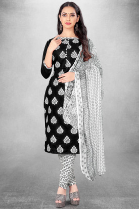 Black and white churidar hot sale