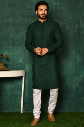 Cotton Indian Churidar Salwar Kameez In Teal Green Colour For Eid