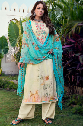Cotton dress with plazo top