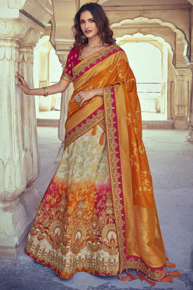Dark Pink Silk Indian Wedding Wear Lehenga Choli