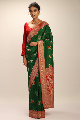 Buy Green Full Sleeve Sarees Online for Women in Malaysia