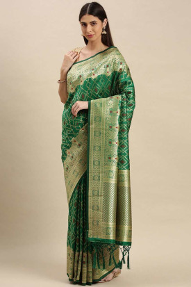 Silk Teal Green Indian Wedding Saree