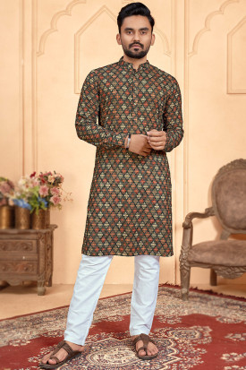 Wedding Boutique Online Sequins Dark Grey Men Kurta With Trouser