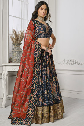 Buy Stunning Kalamkari Lehenga Online Andaaz Fashion USA