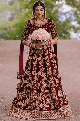 Maroon Pakistani Wedding Clothing: Buy Maroon Pakistani Wedding